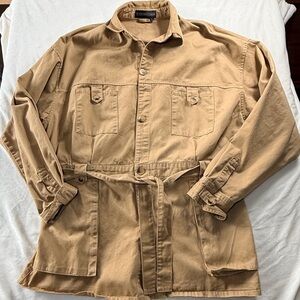 J. Peterman Safari Utility Field Travel Khaki Coat